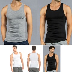 6 Packs Mens 100% Cotton Tank Top Wife A-Shirt Beater Undershirt Ribbed Muscle