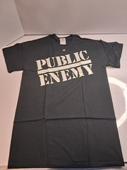 Public Enemy Logo T-Shirt Men’s Small Black 100% Cotton Band Tee Gildan Short