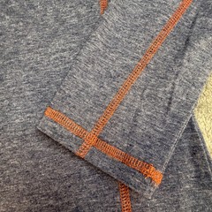 Sailwind Mens Henley Shirt Small Blue Heathered Orange Stitch Long Sleeve New