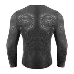 For Layering Men Mesh Tee Hollow Out Top Mesh Fabric Hollow Out Loose Fit