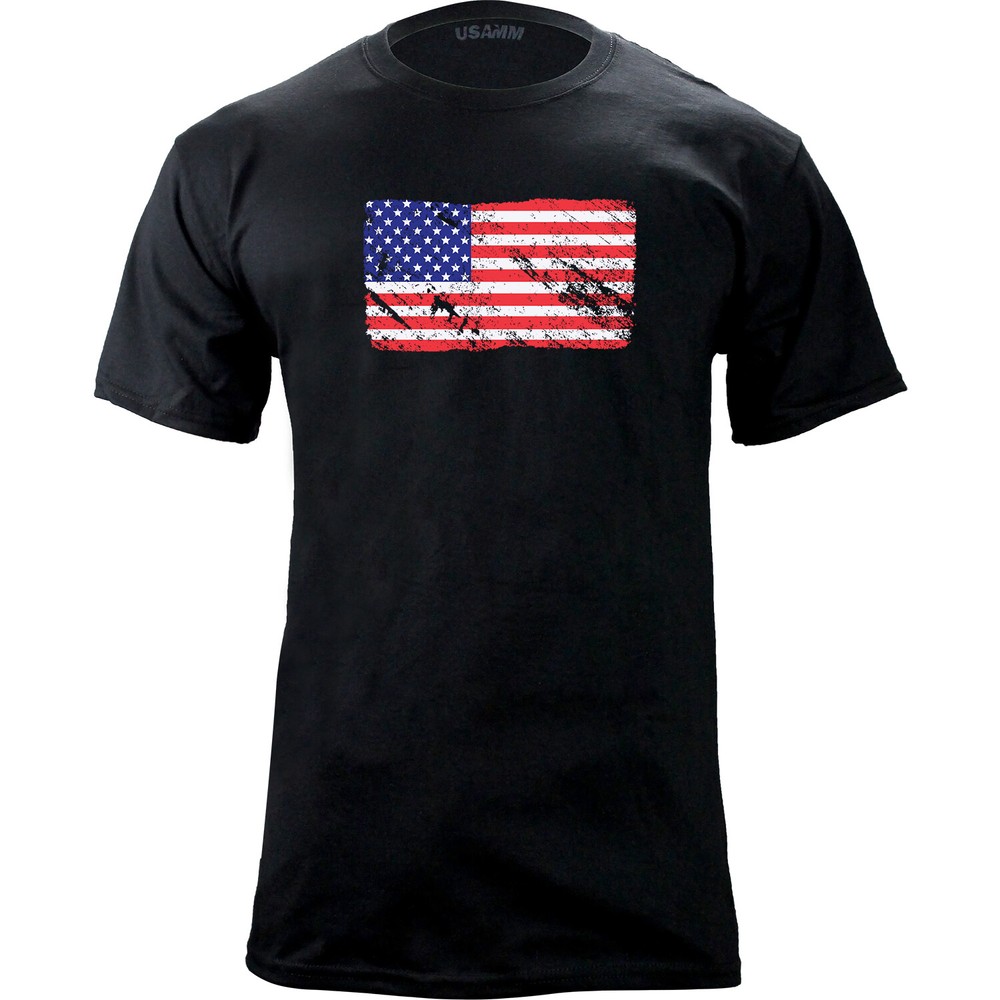 Distressed Red White and Blue American Flag T-shirt