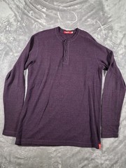 Agave Thermal Henley Shirt Plum Mens Long Sleeve Standard Fit Made in USA