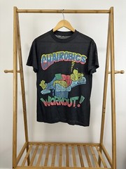 VTG 80s Chairobics Workout Couch Potato SSI Paper Thin Faded Burnout T-Shirt L