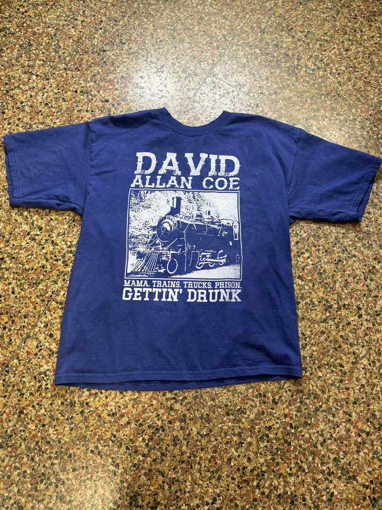 David Allan Coe Rock Ablum in Navy T-shirt S to 5XL 2F1050