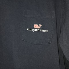 Mens Vineyard Vines, Cuffed Long Sleeve, Navy, Front Chest Pocket