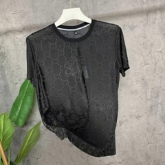 New Fashion Trend Ice Silk Breathable Summer Short Sleeve Luxury Men T-Shirt