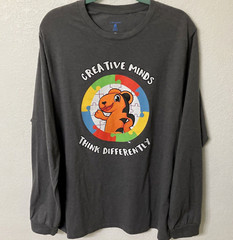 Autism Awareness T-shirt Creative Minds Think Differently Puzzle LS Men’s Sz 2XL