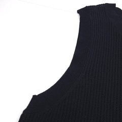 NN07 Huxley Tank Top Mens XL Black Cotton Open Knit Ribbed Collar Cotton