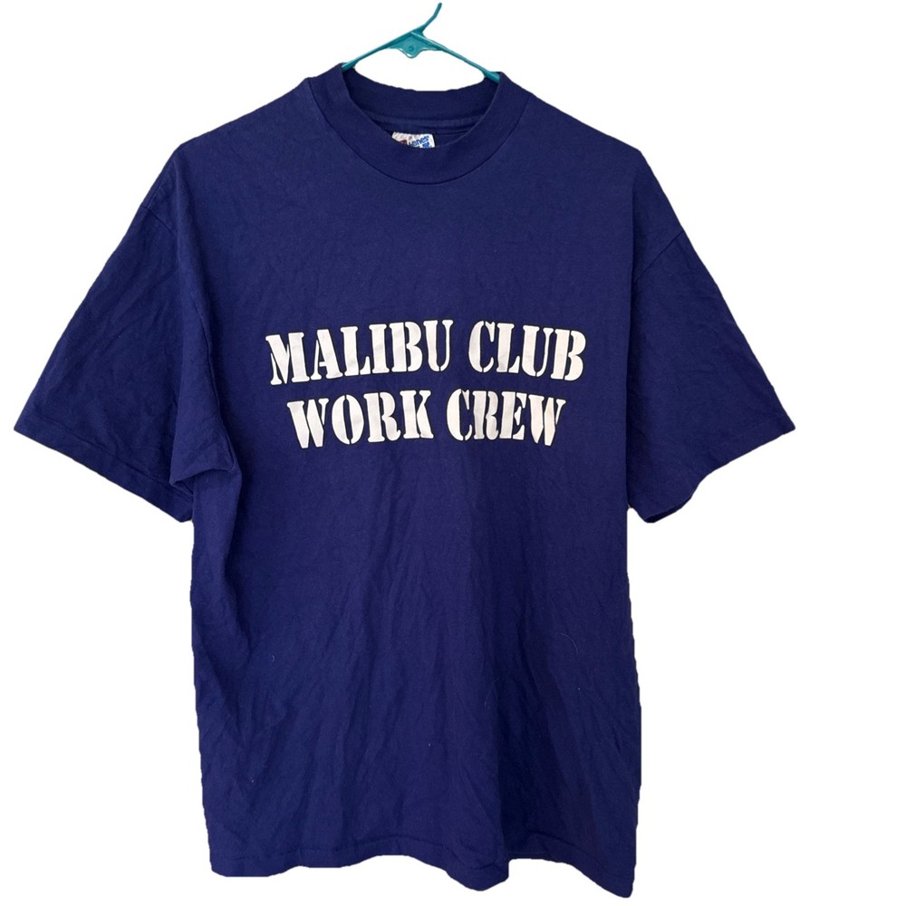 Malibu Club Work Crew Men’s T-Shirt Large 1980s Vintage