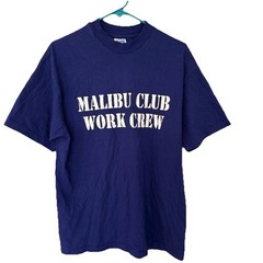 Malibu Club Work Crew Men’s T-Shirt Large 1980s Vintage