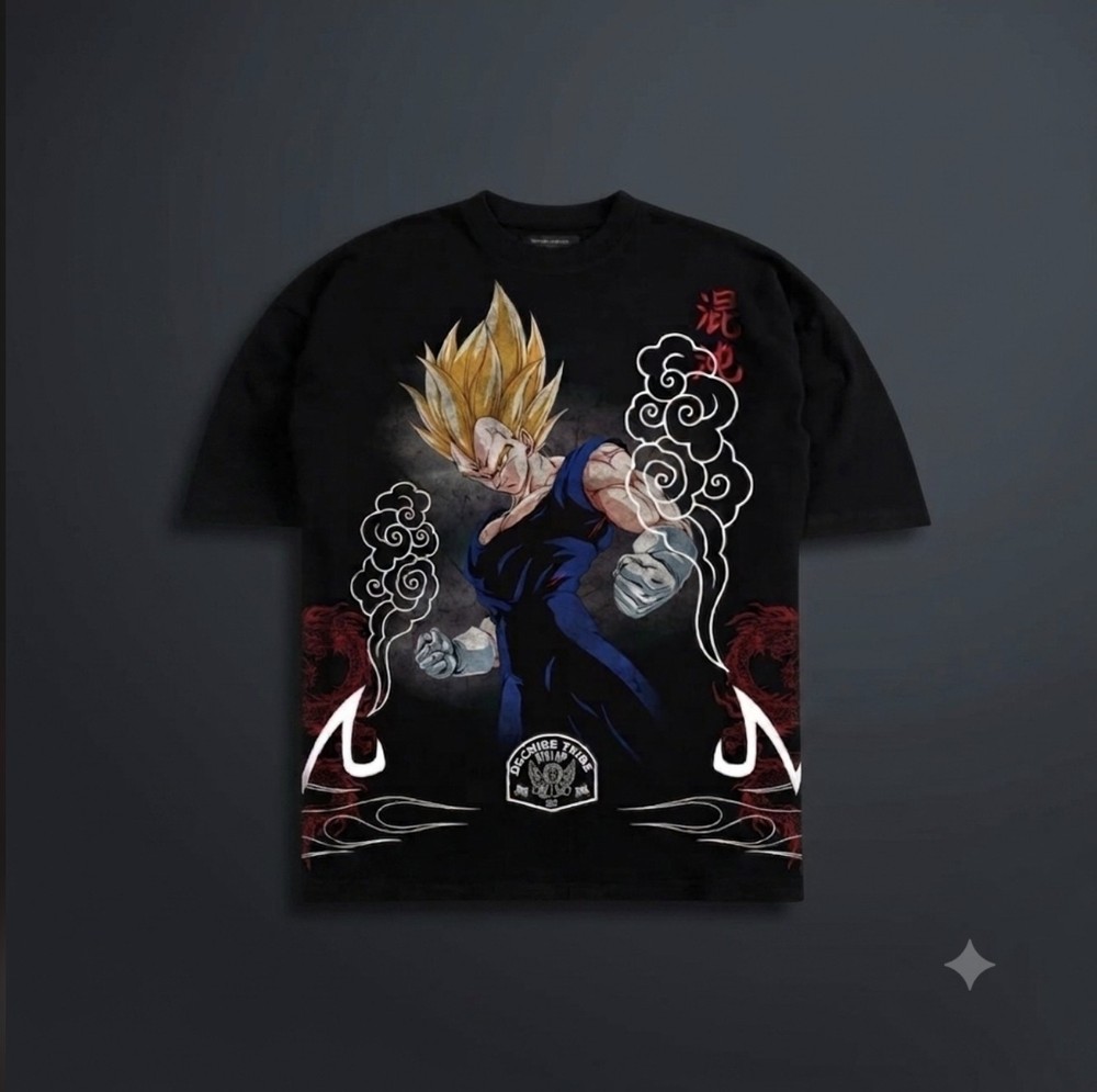Dechire Dragon Ball Z MAJIN Vegeta 1 OUT OF 500 Black Short Sleeve Tee XL