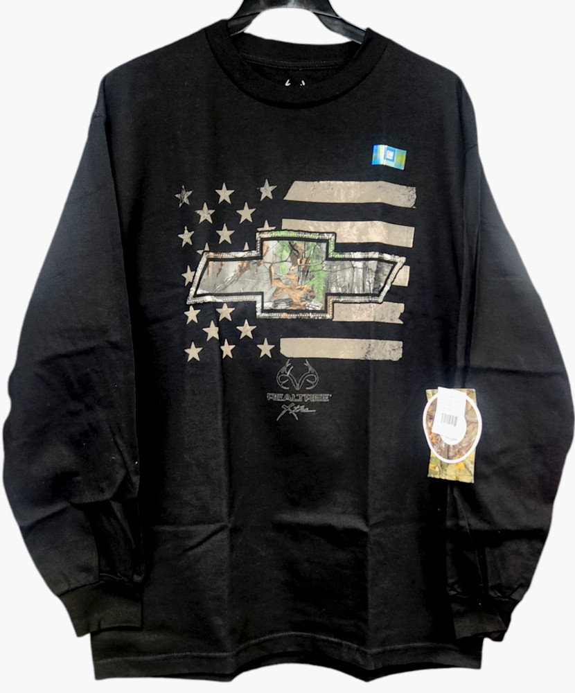 Men’s T-Shirt Long Sleeve “REALTREE”-GM Cars &TRUCKS-100% Cotton-NWT