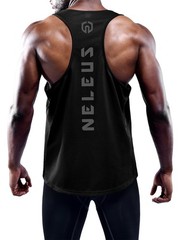 NELEUS Men’s 3 Pack Dry Fit Y-Back Muscle Tank Workout Gym Shirt,5031,Black,N…