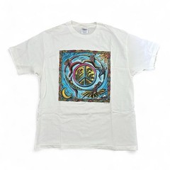 Vintage Human-i-Tees T Shirt World Peace Single Stitch XL White 90s Y2K Original
