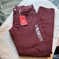 Lucky Brand Athletic Straight Jeans Burgundy Denim 5-Pocket men