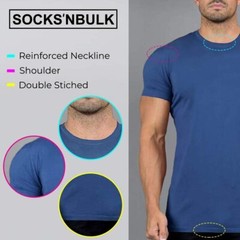 SOCKS’NBULK 24 Pack Bulk Mens Cotton Crew Neck Short Sleeve T-Shirts Mix Colors