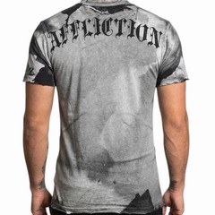 $58 AFFLICTION Black PUPPET MASTER Short Sleeve Slim Fit Y2K MMA Elite T-shirt