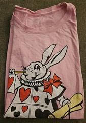 Alice In Wonderland Classic Disney Movie Vintage White Rabbit Pink Shirt XL RARE