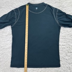 Kuhl Shirt Mens Medium Teal Kommando Crew Neck Long Sleeve Zipped Pocket Tee M