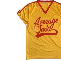 Average Joes Men’s Size M Dodgeball Yellow V-Neck Costume Satin Shirt Jersey