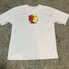 Market Smiley Good And Evil Devil Smiley Face Red Creme T-Shirt Size X-Large