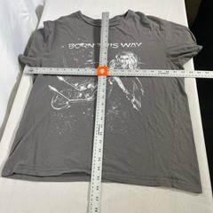 Lady Gaga Born This Way Motorcycle Design Charcoal Gray T-Shirt Men’s LARGE