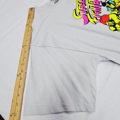 Street Fighter II T-Shirt Men’s XL Silver Graphic Tee Press Start Capcom Gaming