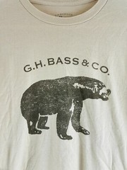 G.H. Bass & Co. T-Shirt Men’s Size Medium Tan Long Sleeve Crew Neck *Bear Print*
