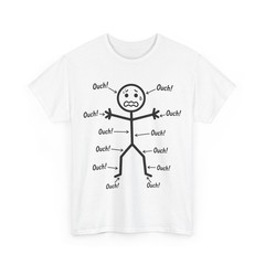 Ouch Ouch Ouch Full Body Pain Humor Comedy Stickman Funny Shirt