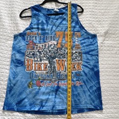 Colortone Daytona Beach Bike Week Tie-Dye Blue Sleeveless T-Shirt Men’s XL
