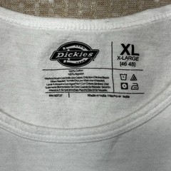 Dickies Men’s Sleeveless Undershirt Cotton Size XL White