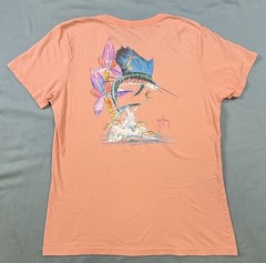 Guy Harvey Original Peach Sports Fishing Graphic T-Shirt Women’s Size XL