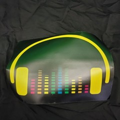 DJ Headset Equalizer Design Music Sound Activated TShirt Rave Club Apparel Med.