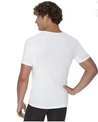 Men’s Sweat Block Undershirt, Underarm Sweat Blocking Tee, White V-Neck T-Shirt