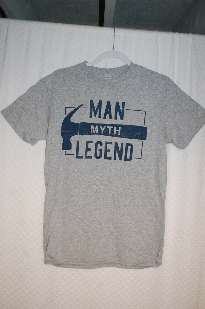 Mens Dads S/S Gray T-Shirt MAN MYTH LEGEND Hammer M 38-40