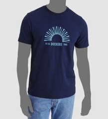 Dockers Men’s Blue Slim-Fit Short Sleeve Graphic Logo T-Shirt Tee Size XL