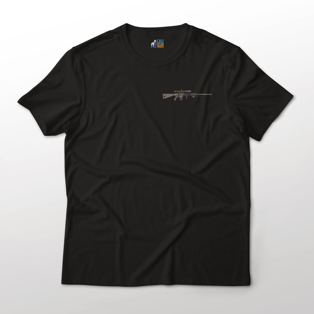 M110 SASS Designated Marksman Rifle Gun Art Chest Graphic T-Shirt