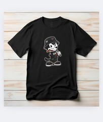 Black Felix the Cat Graphic Cotton Men’s Crew Neck Short Sleeve T-Shirt