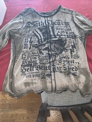 Affliction Men’s Long Sleeve Vintage Brown Reversible Death Cheater Large Shirt