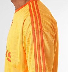 NEW MEN’S ADIDAS ORIGINALS TREFOIL POLY TEE SHIRT ~SIZE MEDIUM #JP1027 ORANGE