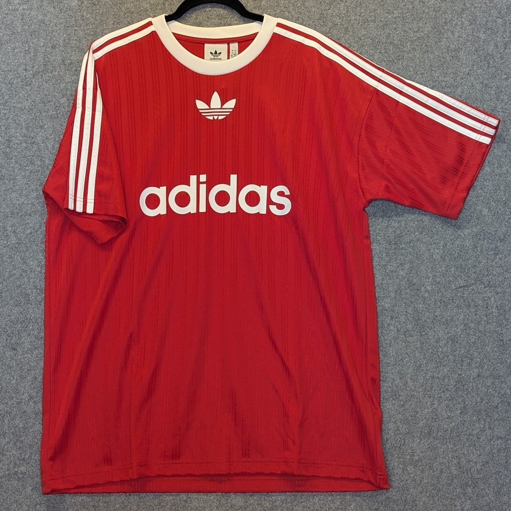 Adidas Originals Trefoil Men’s Large T-Shirt Red Poly Soccer Jersey Shirt IM9458