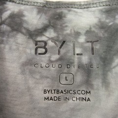 BYLT Shirt Mens Large Short Sleeve Crew Neck Outdoors Casual Gray Lightweight