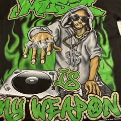 Music Is A Weapon T Shirt Size L 90s Hip Hop Rap Rare DJ