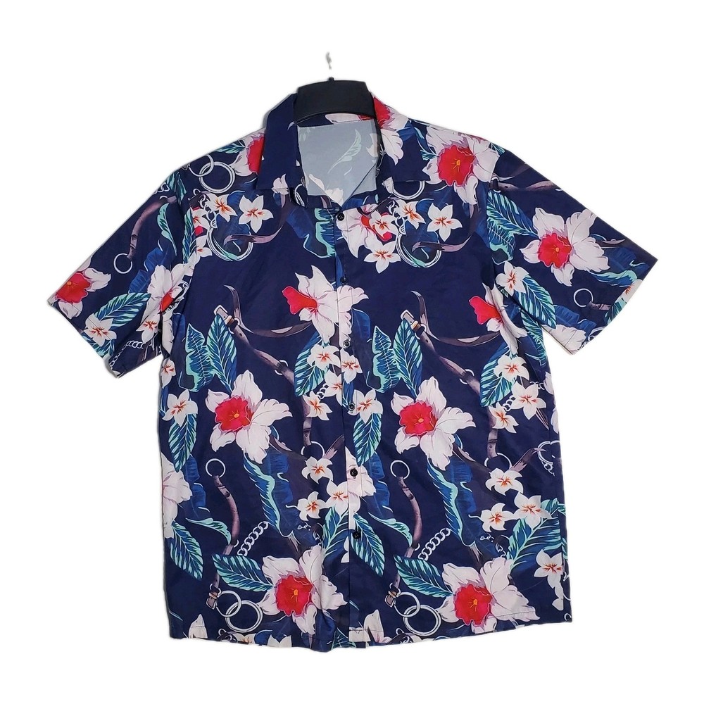 Hawaiian Tropical Shirt Men Summer Casual Beach Button-Down Cruise Holiday Party