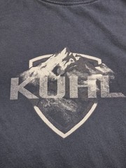Kuhl Men’s Large T Shirt Born in the Wild Wildfibre Organic Cotton Navy Tee Logo