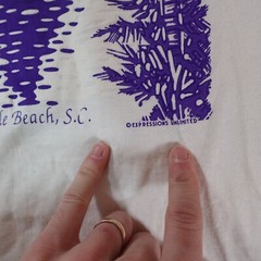 Vintage Myrtle Beach Shirt Mens Large White Single Stitch Outdoor Ocean Palm