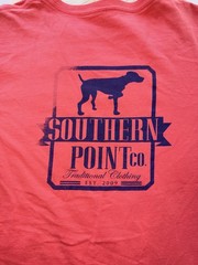 Southern Point Co Men’s L Salmon Logo Pocket Tshirt 100% Cotton Preppy