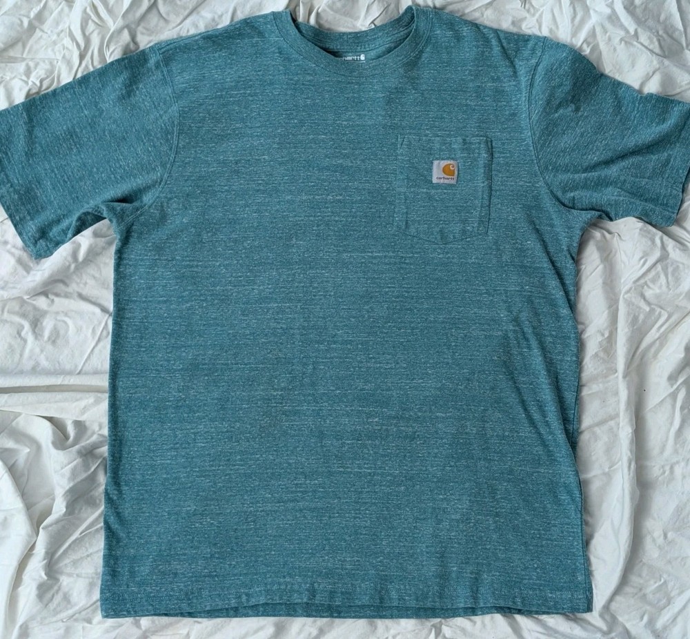Carhartt Heather Green Large Pocket Tee Shirt Heavyweight Work wear Street Wear