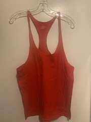 Unbranded Bodybuilding Gym Stringer Tank Red Cotton Slim fit size Small NWOT