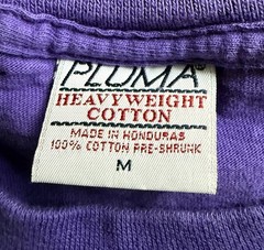 Vintage Pluma Purple T Shirt Blank Sz M 90s Y2K Short Sleeve Heavyweight Cotton